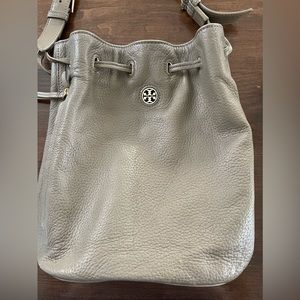Tory Burch Grey leather Bucket Bag